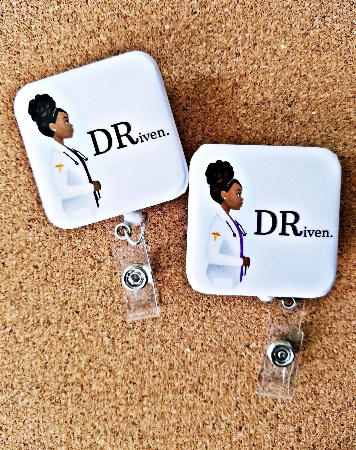 DRiven ID Physician Badge in 3 Colors Pink Black or Purple - Reflections By Zana